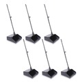 Dust Pans | Boardwalk 528101 34 in. Plastic/Aluminum Handle 11-3/4 in. Wide Lobby Dust Pan - Black/Silver image number 0