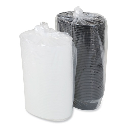 Food Containers & Lids | Pactiv Corp. OC16B Newspring VERSAtainer 6.8 x 4.8 x 1.9 16 oz Oval Plastic Microwavable Containers - Black/Clear (150/Carton) image number 0