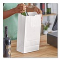 Grocery Bags | Ross & Wallace Paper Products 120312500PK/BL 7 in. x 4.38 in. x 13.75 in. #12 Size Grocery Paper Bags - White (500/Bundle) image number 3