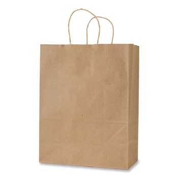 PRODUCTS | Inteplast Group KRFTW8410 Get Reddi 8 in. x 4.5 in. x 10.25 in. No. 60 Basis Weight Twisted Rope Handles Pulse Size Paper Bags - Brown (250/Carton)