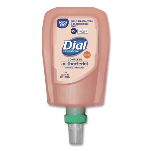 Soap Refills | Dial Professional 16674EA 1 Liter Antibacterial Foaming Hand Wash Refill for FIT Touch Free Dispenser - Original Scent image number 0