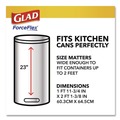 Drawstring & Kitchen Bags | Glad 78563 ForceFlex 10.19 in. x 9.81 in. 13-Gal. Tall Kitchen Drawstring Trash Bags - Fresh Clean Scent Gray (3/Carton) image number 8