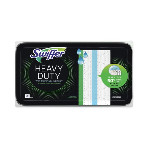 Floor Dusters & Accessories | Swiffer 76472 10 in. x 8 in. Heavy-Duty Wet Refill Cloths - Open Window Fresh (120/Carton) image number 0