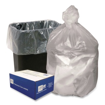Ultra Plus 1507790 30 in. x 37 in. 10 Microns 30 Gallon High Density Can Liners - Natural (500/Carton)