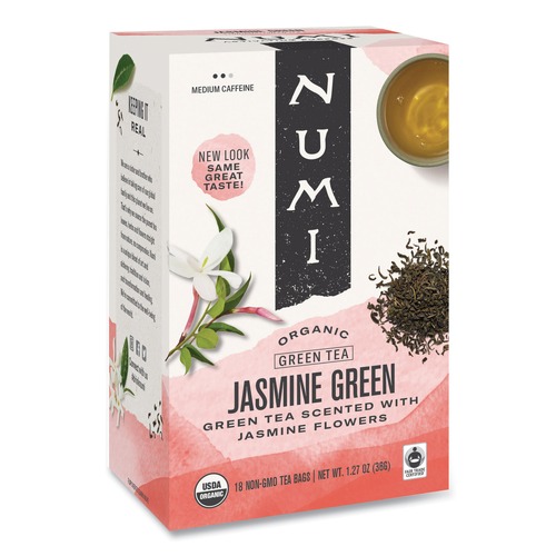 Tea | Numi 10108 1.27 oz. Organic Teas and Teasans - Jasmine Green (18/Box) image number 0