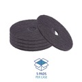 Floor Pads-Stripping | Boardwalk BWK4014BLA 14 in. Diameter Stripping Floor Pads - Black (5/Carton) image number 4