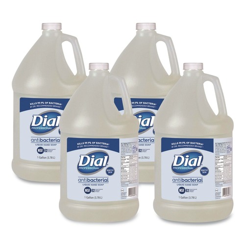 Soap Refills | Dial Professional 23400 82838 1 Gallon Antibacterial Liquid Hand Soap for Sensitive Skin Refill - Light Floral Scent (4/Carton) image number 0