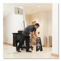 Signs & Sign Holders | Rubbermaid Commercial 1867505 Executive 2-Sided 10-9/10 in. x 26-1/10 in. Multi-Lingual Caution Sign - Black/White image number 3