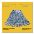 Mop Heads | Rubbermaid Commercial FGD21206BL00 Super Stitch Blend Medium Cotton/Synthetic Mop Head - Blue (6/Carton) image number 2