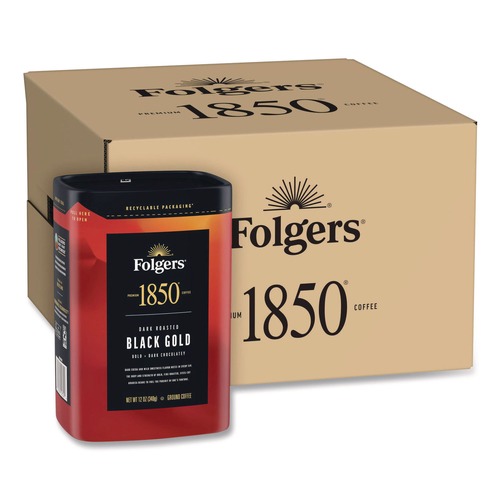 Coffee - Caffeinated | Folgers 2550012722 12 oz Bag Black Gold Coffee (6/Carton) image number 0