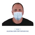 Face Masks | Boardwalk MS2000BX 3-Ply General Use Face Mask - Blue (50/Box) image number 3