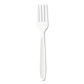 Disposable Forks | SOLO HSWF-0007 Impress Heavyweight Full-Length Polystyrene Plastic Cutlery Fork - White (1000/Carton) image number 1