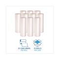 High-Density Trash Bags | Boardwalk V6638HNKR01 33 Gallon 14 mic 33 in. x 38 in. Perforated Roll High-Density Can Liners - Natural (25 Bags/Roll, 10 Rolls/Carton) image number 3