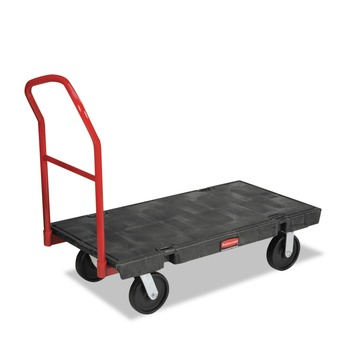 PLATFORM TRUCKS | Rubbermaid Commercial FG444100BLA 24 in. x 48 in. x 7 in. 2000 lbs. Capacity Platform Truck - Black