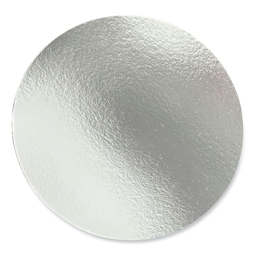 Food Containers & Lids | Boardwalk BWKROUND7FLID 7 in. Flat Paper Lids Aluminum Round for To-Go Containers - Silver (500/Carton) image number 0