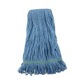 Mop Heads | Boardwalk BWK502BLNB Super Loop Wet Cotton/Synthetic Mop Head - Medium, Blue image number 0