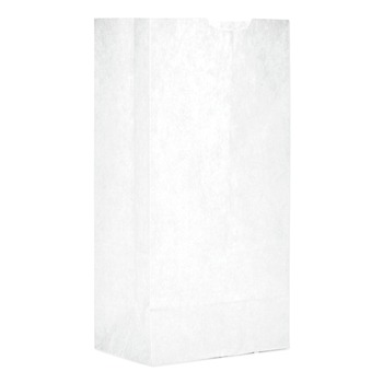 Ross & Wallace Paper Products 120304500PK/BL 5 in. x 3.13 in. x 9.88 in. #4 Size Grocery Paper Bags - White (500/Bundle)