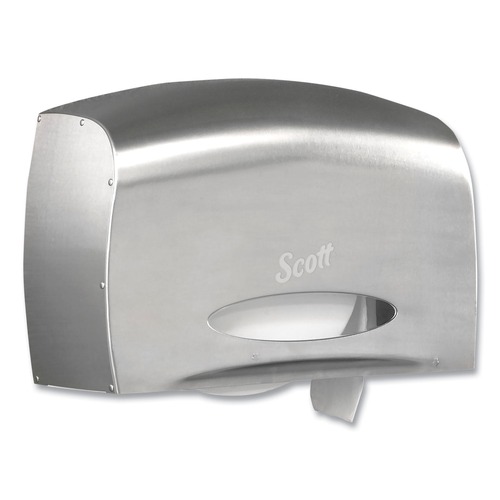Toilet Tissue Dispensers | Scott 09601 14.38 in. x 6 x 9.75 in. EZ Load Pro Coreless Jumbo Roll Tissue Dispenser - Stainless Steel image number 0