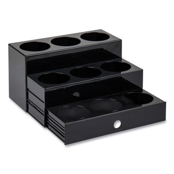 PRODUCTS | Mind Reader SYRUPH9-BLK 12.5 in. x 5 in. x 7 in. 9-Compartment Foundation Collection Nested Syrup Countertop Bottle Organizer - Black