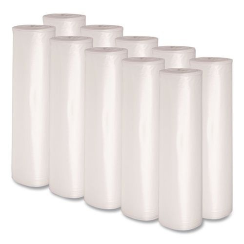 Low-Density Trash Bags | Boardwalk X8046DCKR01 40 in. x 46 in. 45 gal. 1.4 mil Recycled Low-Density Polyethylene Can Liners - Clear (100/Carton) image number 0