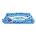 Mop Heads | Rubbermaid Commercial HYGEN FGQ89100BL00 8 in. x 8 in. HYGEN Flexi Frame Microfiber Damp Mop Covers - Blue image number 1
