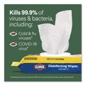 Cleaning Cloths & Wipes | Clorox 31404 8 in. x 7 in. 1-Ply Easy Pull Pack Disinfecting Wipes - Lemon Scent White (6 Boxes/Carton) image number 8