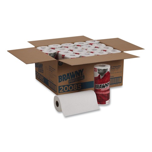 Cleaning Cloths & Wipes | Georgia-Pacific 20085 11 in. x 9.38 in. 1-Ply Premium DRC Perforated Roll Wipers - Unscented, White (20 Rolls/Carton) image number 0