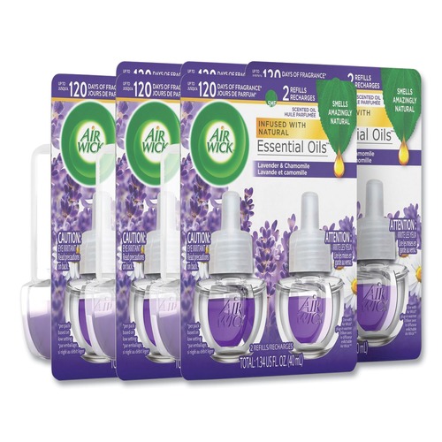 Metered Dispenser Refills | Air Wick 62338-78473 0.67 oz. Scented Oil Refill - Lavender and Chamomile (6/Carton) image number 0