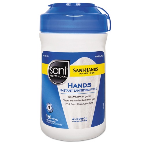 Hand Sanitizing Wipes | Sani Professional NIC P43572 6 x 5 Hands Instant Sanitizing Wipes - Unscented/White (12/Carton) image number 0