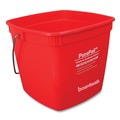 Buckets & Wringers | Boardwalk 5506-6S PuraPail 6 qt. Polypropylene Bucket - Red/White image number 0