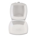 Food Containers & Lids | Plastifar 12175 6 in. x 6 in. x 3 in. Foam Hinged Lid Containers - White (500/Carton) image number 4