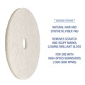 Floor Pads-Cleaning, Buffing & Polishing | Boardwalk BWK4017NAT 17 in. Diameter Natural Burnishing Floor Pads - White (5/Carton) image number 6