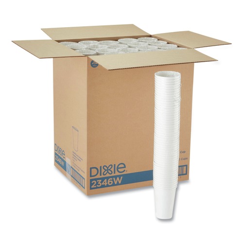 Cups | Dixie 2346W 16 oz. Paper Hot Cups - White (50/Sleeve, 20 Sleeves/Carton) image number 0