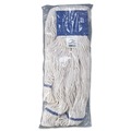 Mop Heads | Boardwalk BWK504WH 5 in. Super Loop Cotton/Synthetic Fiber Wet Mop Head - X-Large, White (12/Carton) image number 1