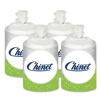 Chinet 81209 9 in. Heavyweight Plastic Plates - White (125/Pack, 4 Packs/Carton)