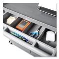 Carts | Rubbermaid Commercial FG409400GRAY 40.63 in. x 20 in. x 37.81 in. 300 lbs. Capacity 3 Shelves Plastic Xtra Instrument Cart with Locking Storage Area - Gray image number 5