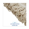Mop Heads | Boardwalk BWK824C 24 oz. Lie-Flat Cotton Fiber Mop Head - White (12/Carton) image number 7