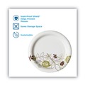 Plates | Dixie UX7WS Pathways Soak-Proof Shield WiseSize 6.88 in. Paper Plates - Green/Burgundy (500/Carton) image number 3
