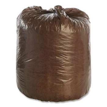 Stout by Envision G3036B80 30 in. x 36 in. 30-Gallon 0.8 mil. Controlled Life-Cycle Plastic Trash Bags - Brown (60/Box)