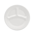 Plates | Dart 9CPWCR 9 in. 3-Compartment Concorde Foam Plate - White (4 Packs/Carton) image number 3