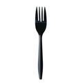 Disposable Forks | Boardwalk BWKFORKBLPPIW Mediumweight Wrapped Polypropylene Plastic Fork Cutlery - Black (1000/Carton) image number 1
