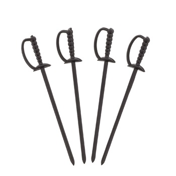 JANITORIAL | AmerCareRoyal RP147BK 6 in. Plastic Sword Picks - Black (10000/Carton)