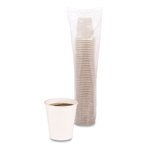 Cups | Boardwalk BWKWHT10HCUP 10 oz. Paper Hot Cups - White (20 Cups/Sleeve, 50 Sleeves/Carton) image number 0