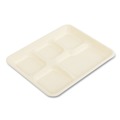 Food Trays & Liners | Boardwalk TL-15-TBW-NPFA 8.26 in. x 0.98 in. x 10.9 in. 5-Compartment Bamboo/Sugarcane Bagasse PFAS-Free Food Tray - Tan (500/Carton) image number 3