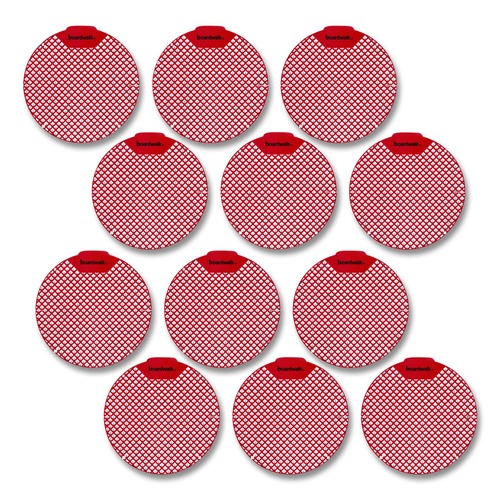 Toilet & Urinal Deodorizers | Boardwalk FGVIN-P-012I072M-20-21430 1.8 oz. Urinal Screen - Cherry Scent, Red (1-Dozen) image number 0