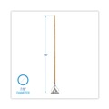 Mop Handles | Boardwalk BWK601 Quick Change 0.88 in. Diameter x 54 in. Metal Head Wooden Mop Handle - Junior, Natural image number 3