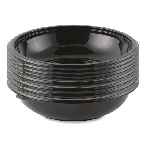 Food Containers & Lids | Anchor 4548432 32 oz. 8-1/2 in. x 2.14 in. Plastic Diameter Crystal Classics Bowl - Black (300/Carton) image number 0