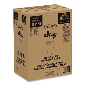 CUPS | Dart 16J165 16 oz. Foam Drink Cups - White (500/Carton)