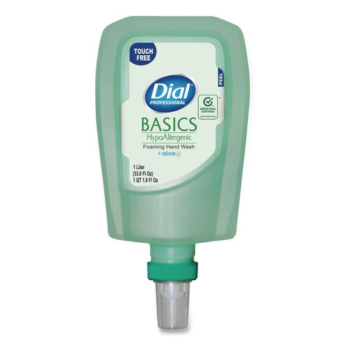 Soap Refills | Dial Professional 17000 16722 1 Liter Basics Hypoallergenic Foaming Hand Wash Refill for FIT Touch Free Dispenser - Honeysuckle Scent (3/Carton) image number 0