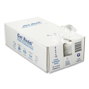 Inteplast Group PB060312 2-Quart 0.68 mil. 6 in. x 12 in. Food Bags - Clear (1000/Carton)